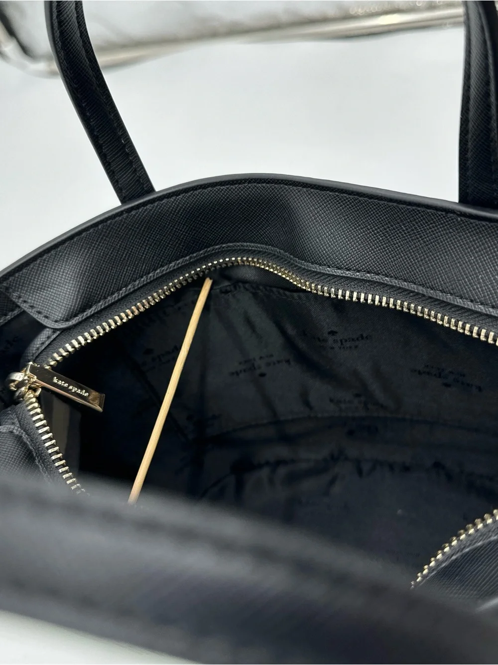 kate spade Black Glitter Tote with Detachable Strap